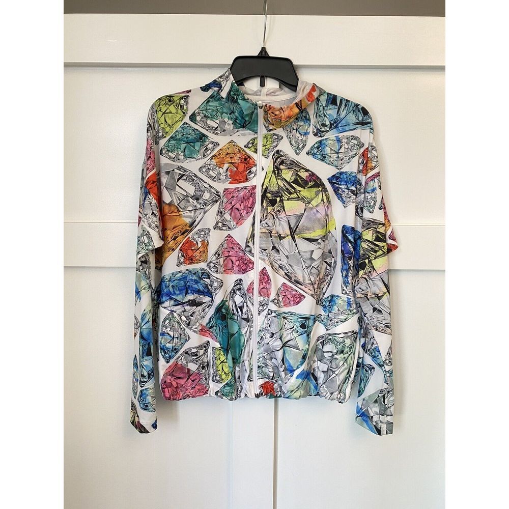 Nike Diamond Printed Hooded Hoodie Training Sweatshirt Stretch Athleisure Size S